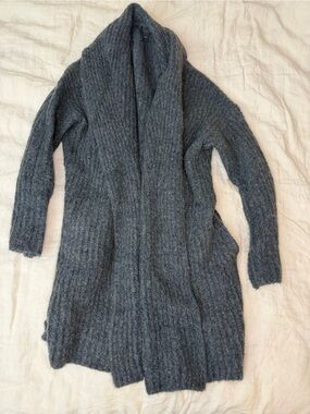 J. Crew Cozy Ribbed Open-Front Women’s Sweater Cardigan - Charcoal Gray